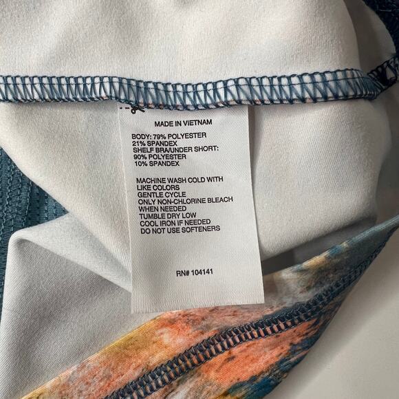 DSG Blue Abstract One Shoulder Active Mini Dress Size M - Picture 5 of 8